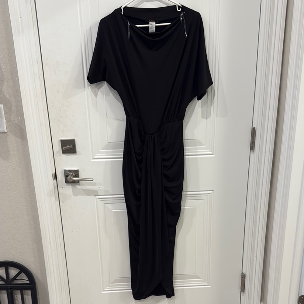 Cameo Black Cowl Neck Sheath Dress